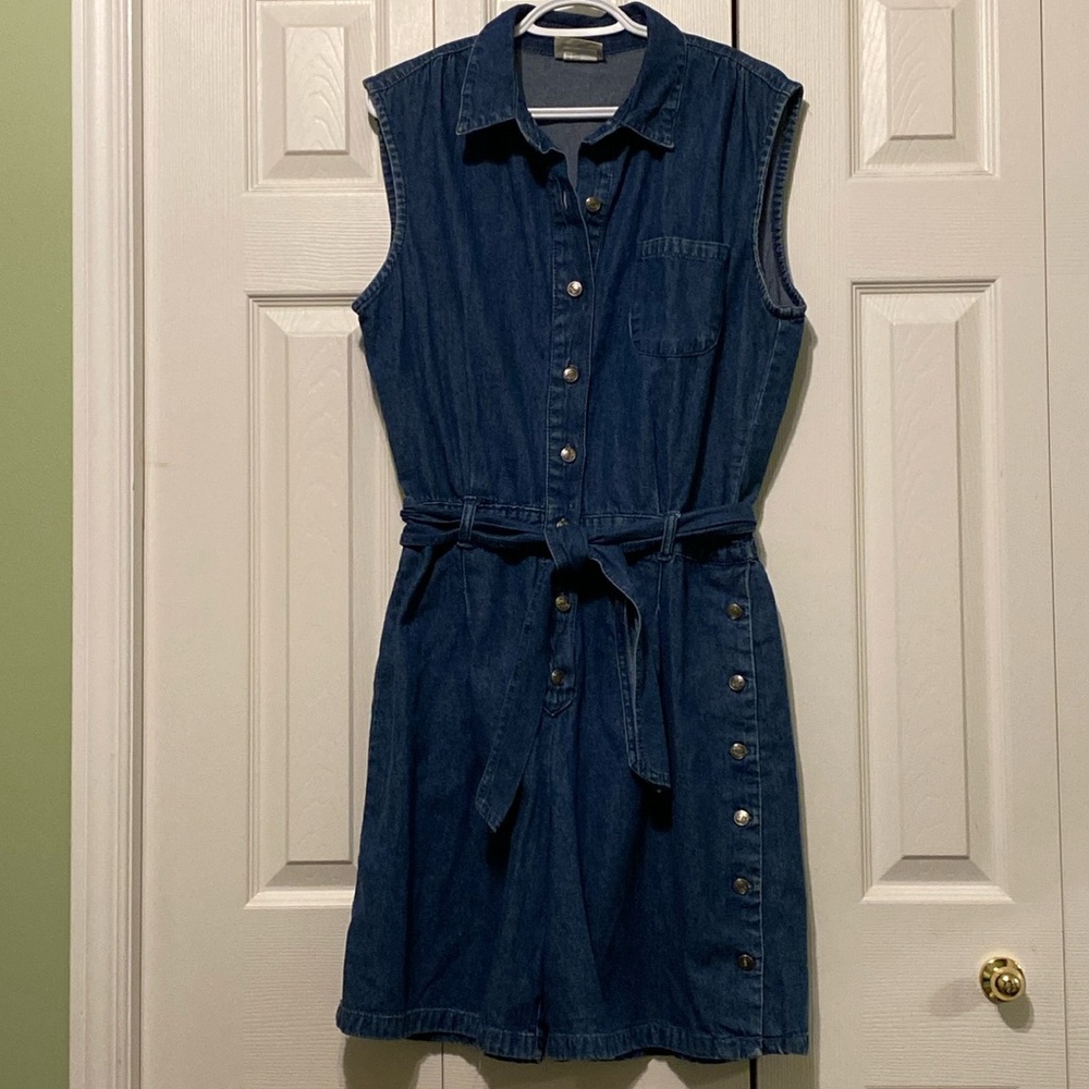 Vintage Denim Short Romper